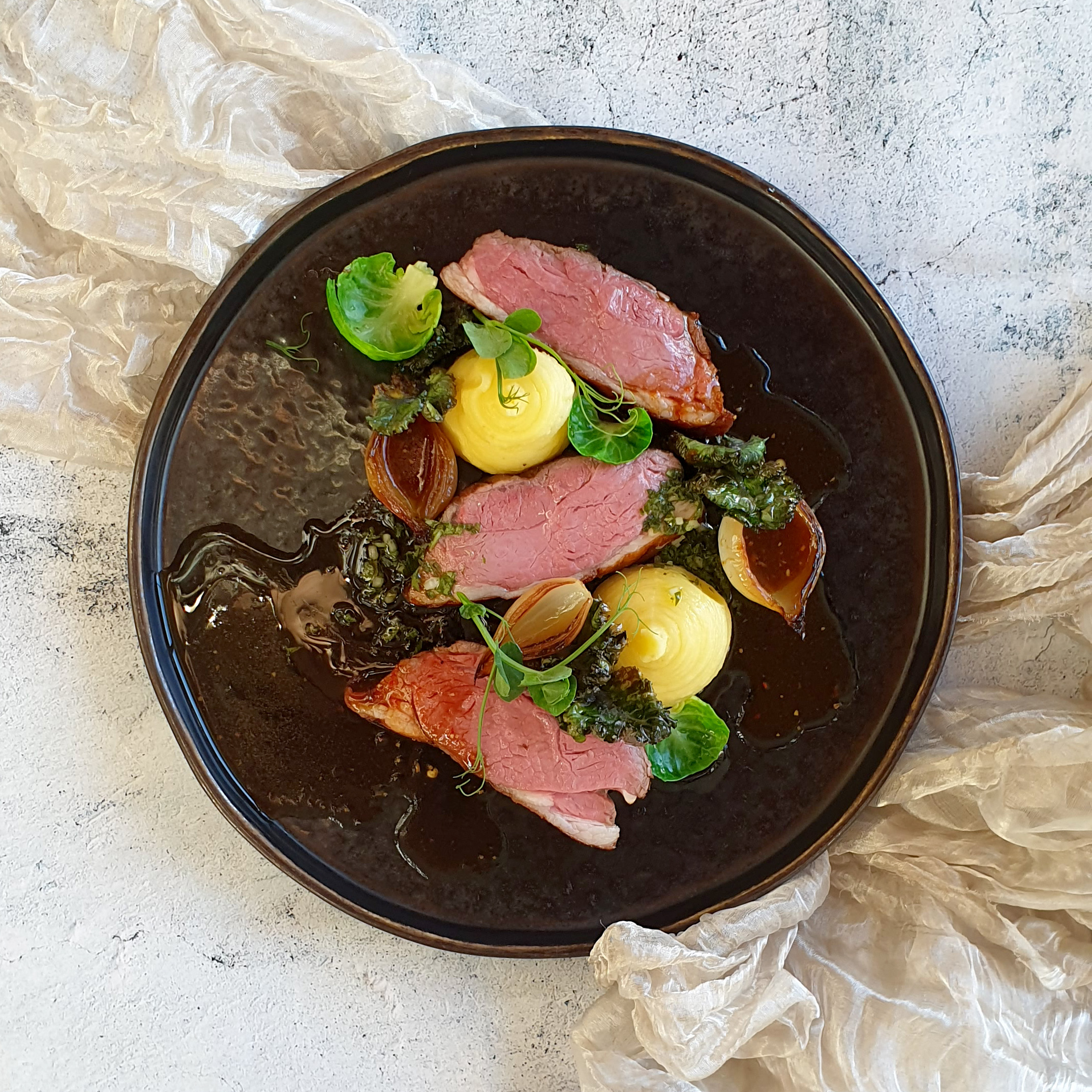 Roasted Lamb Rump with Mashed Potato & Kapiti Mascarpone Auckland